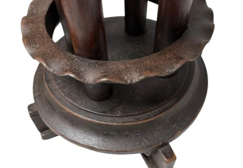 Six Art Deco Amsterdamse School Stools with Leather Tops, 1920s